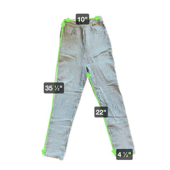 Collectif Navy White Vertical Stripe Skinny High Waist Pants Women’s Size XS - Picture 5 of 5